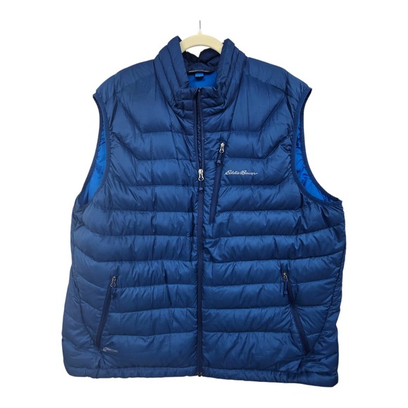 Eddie Bauer Other - Eddie Bauer STORMDOWN 800 Down Puffer Vest Men's 2XL Blue Full Zip Pockets Warm